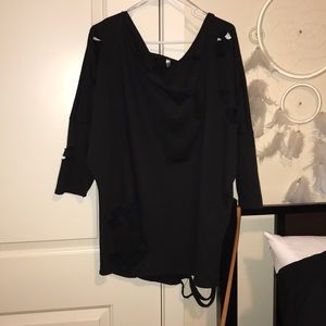 Distressed sweater dress